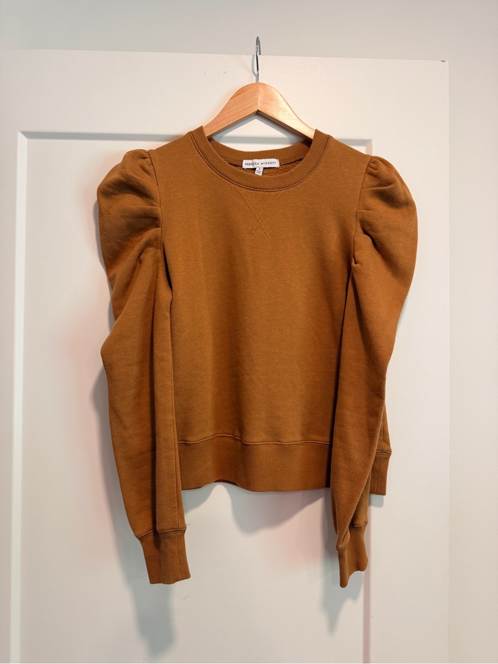 Rebecca Minkoff Camel Puff-Sleeve Sweatshirt